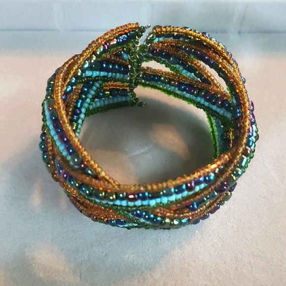 34. Women's Beaded Cuff Bracelet - Picture 2 of 6